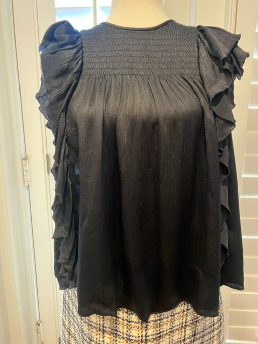 Ulla Johnson Silk Blouse Sleeveless, Black Size 8